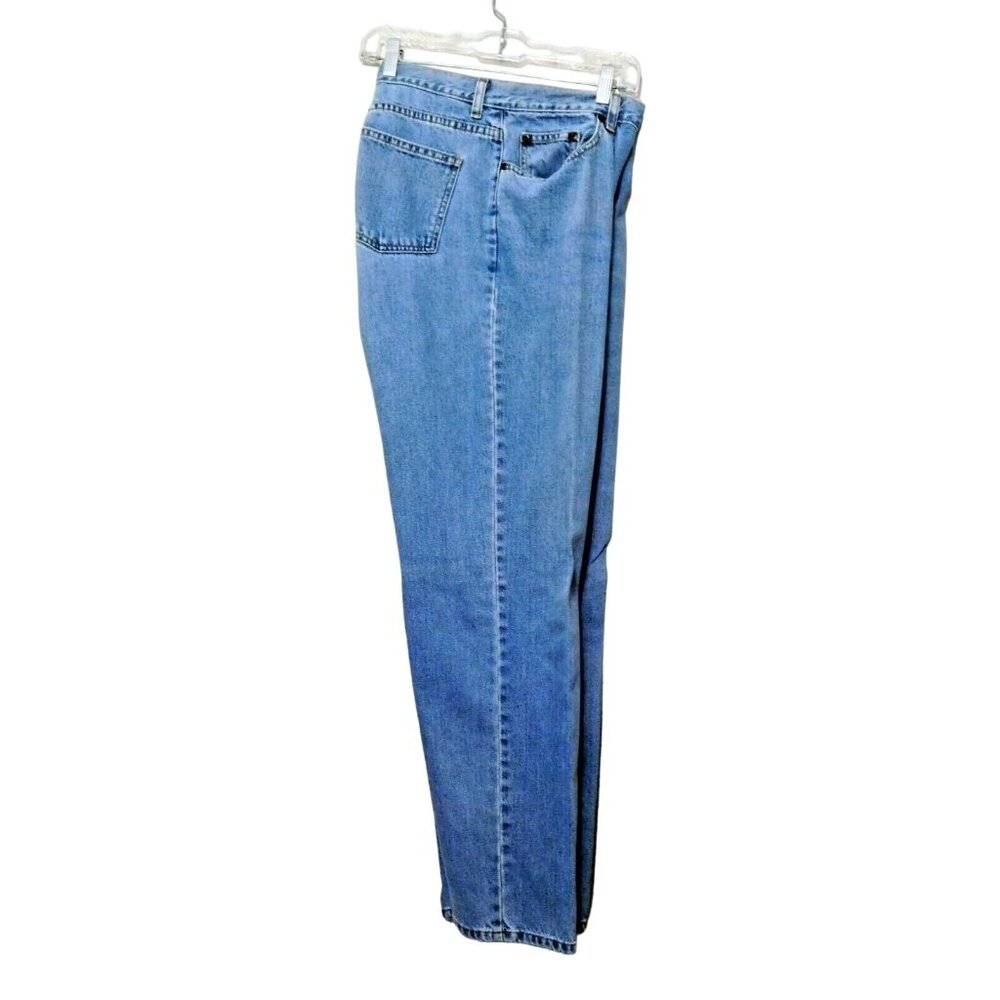 L L Bean Jeans 16MT Blue Denim Flat Front 5 Pocket 100% Cotton
